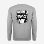 Preview: WORLD WAR ME Pullover in grau mit Rückendruck